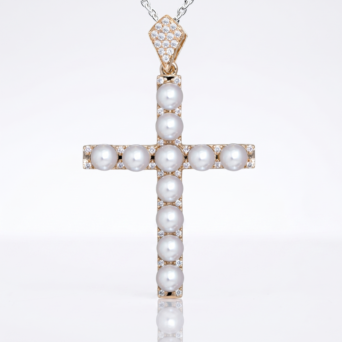 18K 日本珠鑽石吊墜 18K Akoya Pearl Diamond Pendant