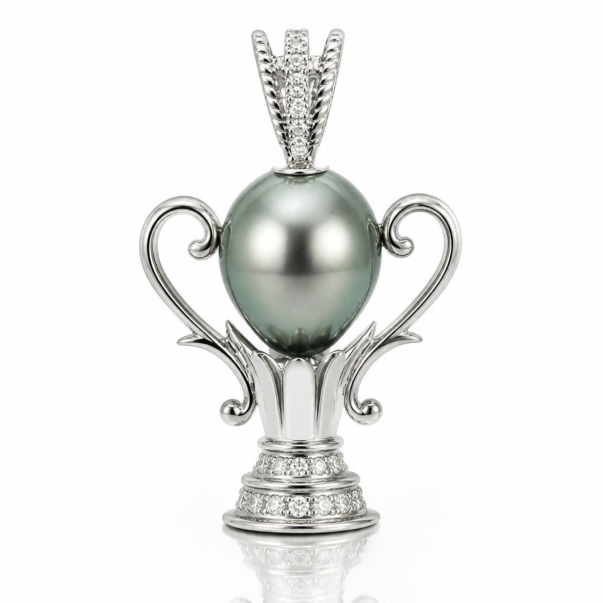 18K 黑珍珠鑽石吊墜 18K Black Pearl Diamond Pendant