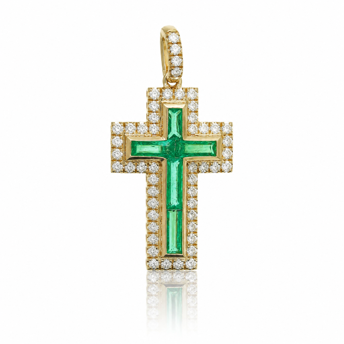 18K 祖母綠鑽石吊墜 18K Emerald Diamond Pendant
