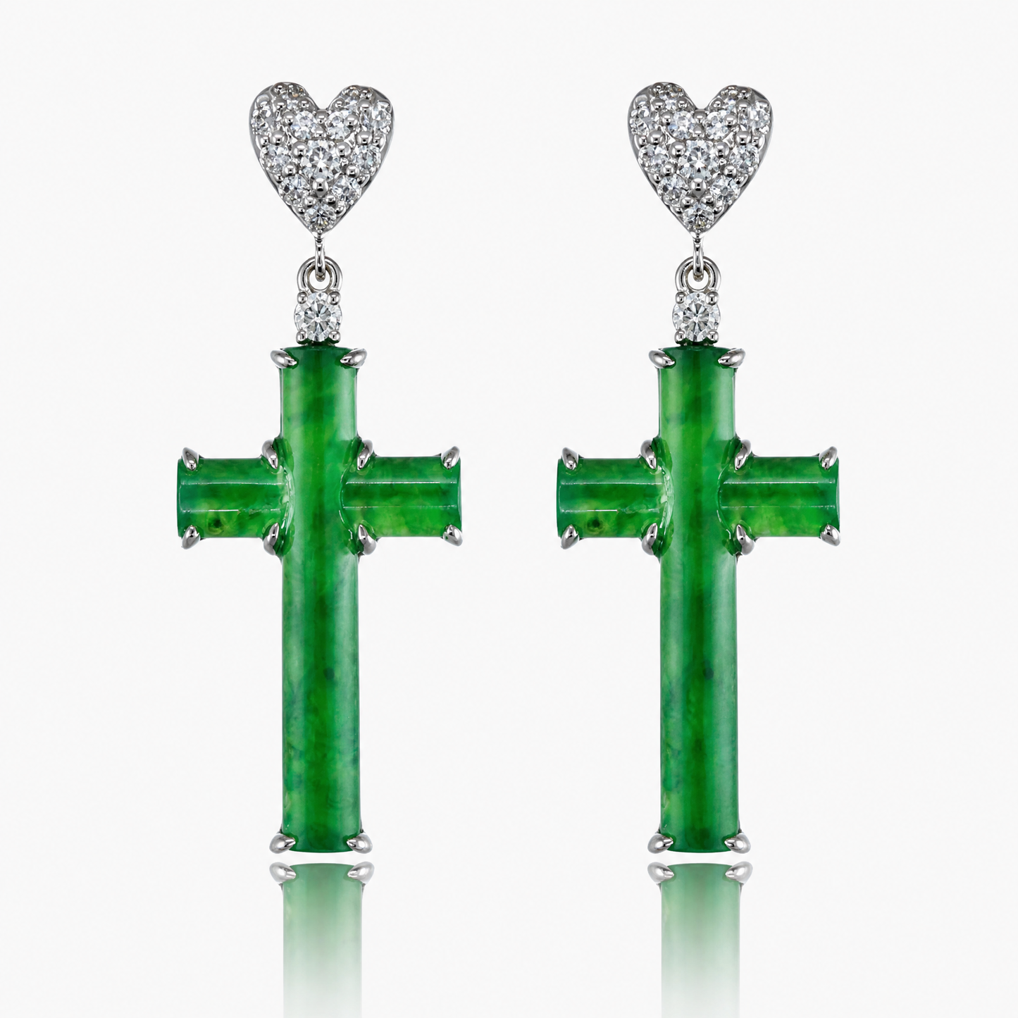 18K 翡翠鑽石耳環 18K Jade Diamond Earring