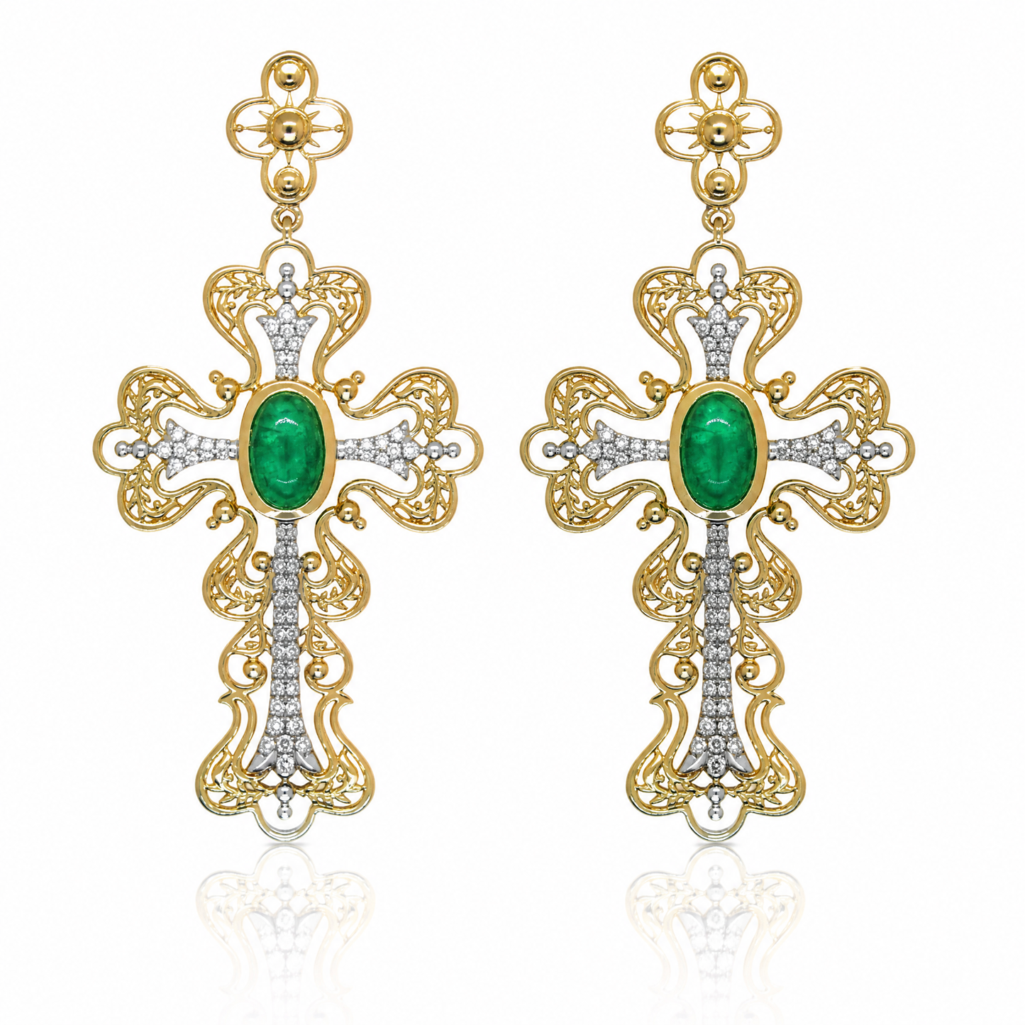 18K 綠寶石鑽石吊墜 18K Emerald Diamond Earring