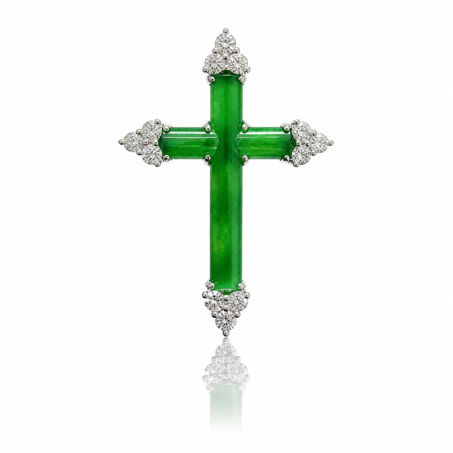 18K 翡翠鑽石吊墜 18K Jade Diamond Pendant