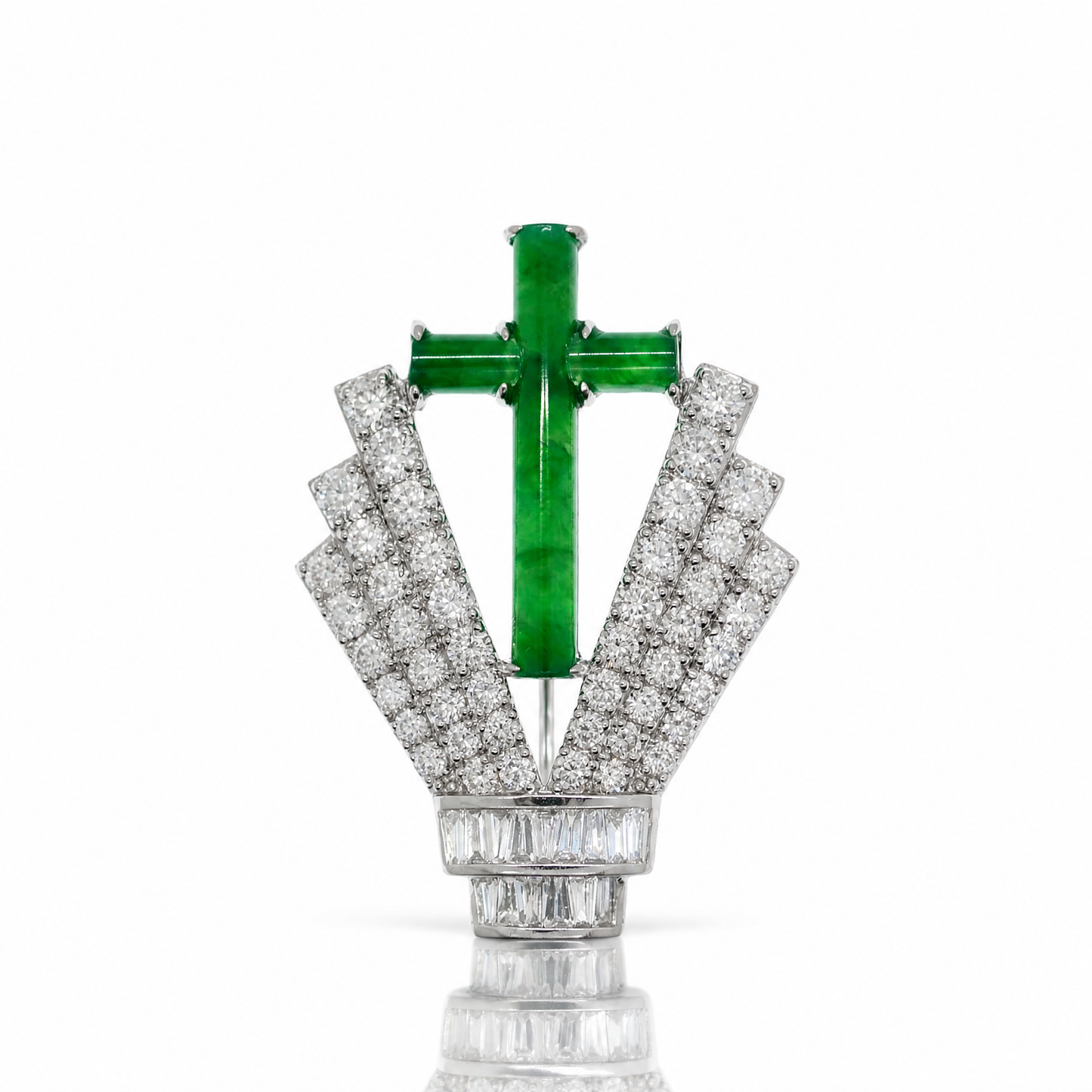 18K 翡翠鑽石吊墜 18K Jade Diamond Pendant