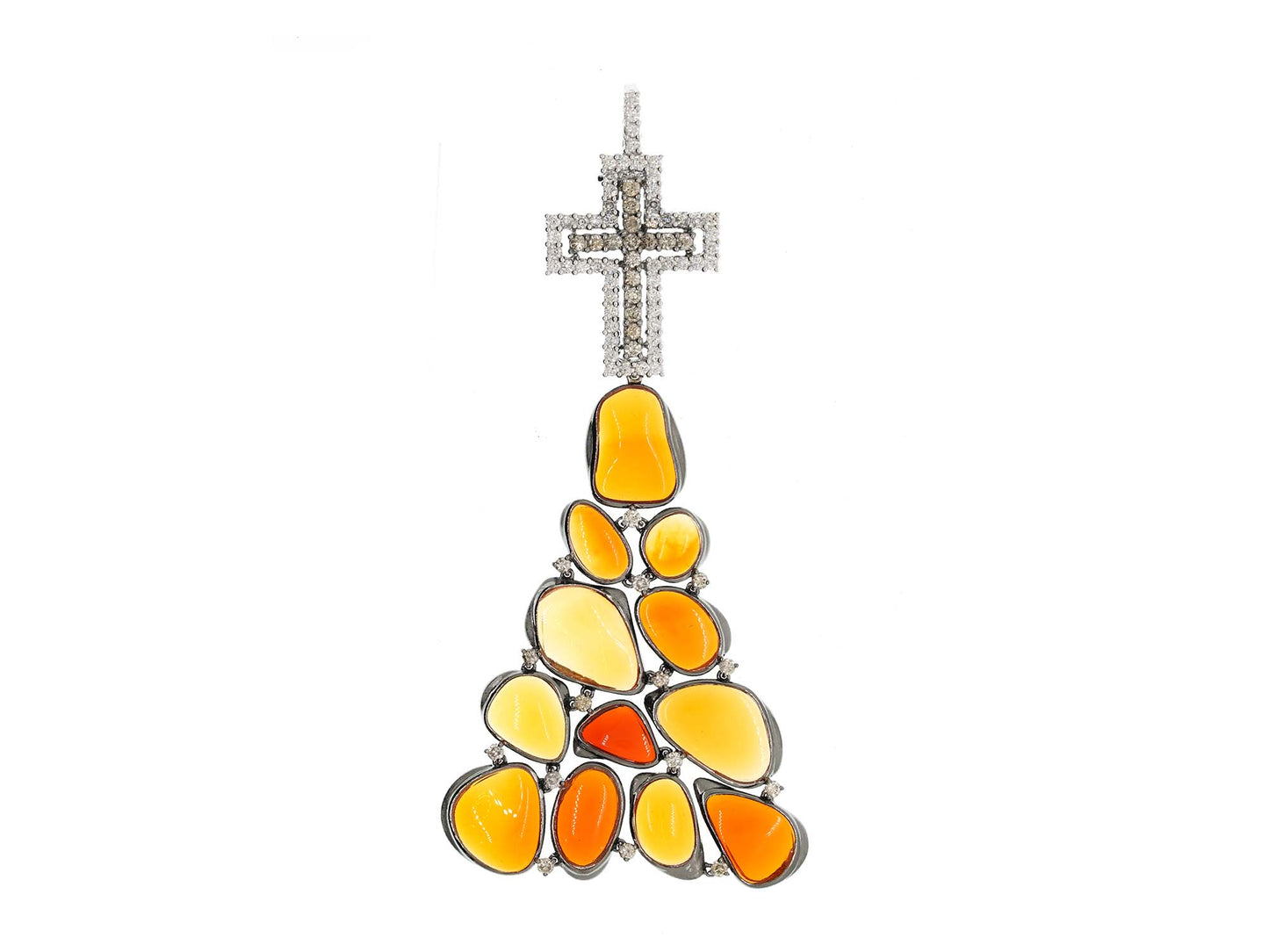 18K 蛋白石褐鑽吊墜 18K Opal Brown Diamond Pendant