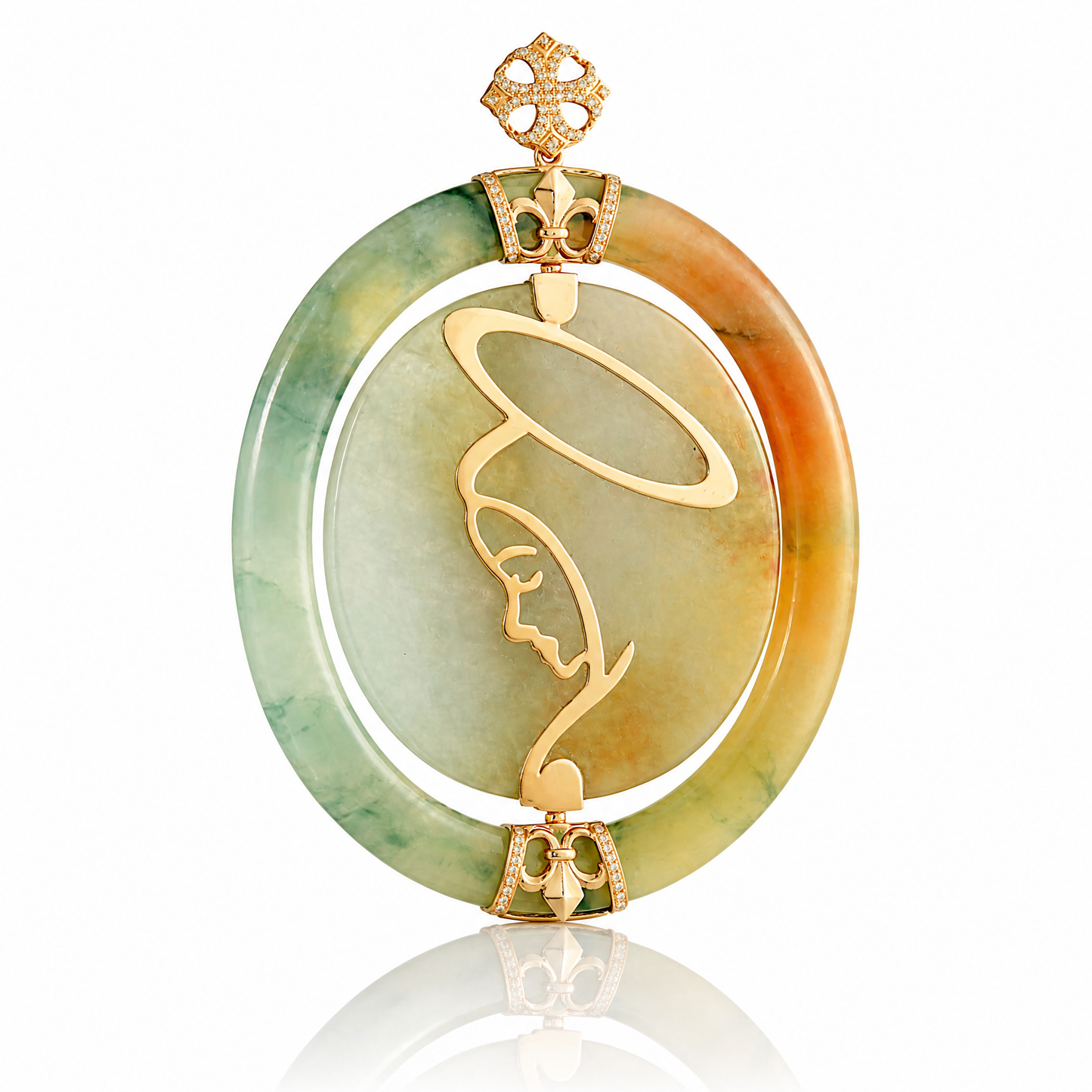 18K 玫瑰金翡翠吊墜 18K Jade Pendant