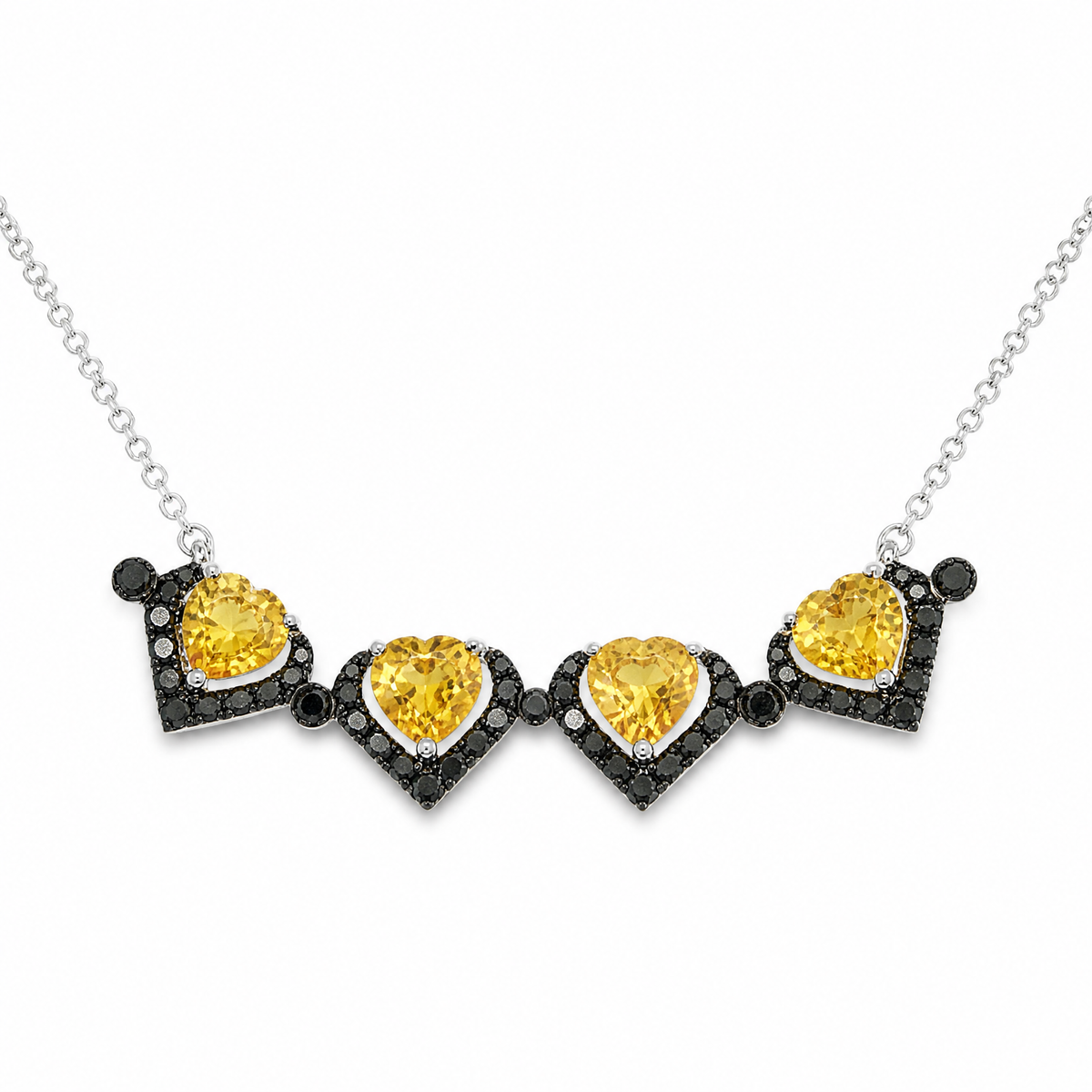 18K 黃寶石黑鑽石吊墜 18K Yellow Sapphire Black Diamond Necklace