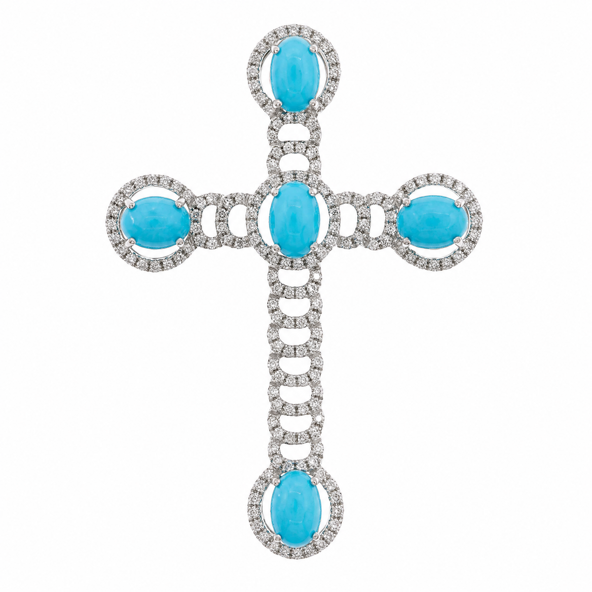 18K 綠松石鑽石吊墜 18K Turquoise Diamond Pendant