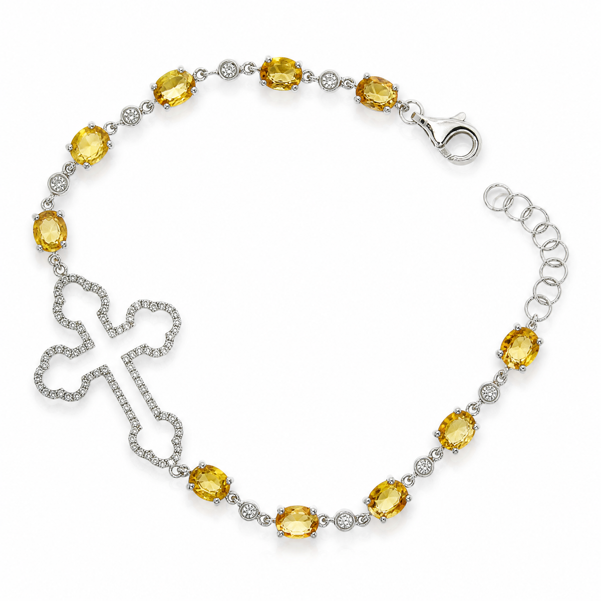 18K 黃寶石鑽石手鏈 18K Yellow Sapphire Diamond Bracelet