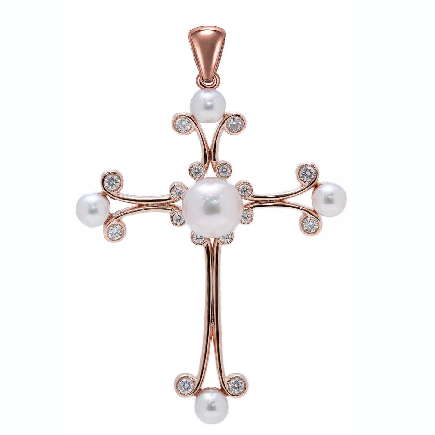 18K Gold Akoya Diamond Pendant