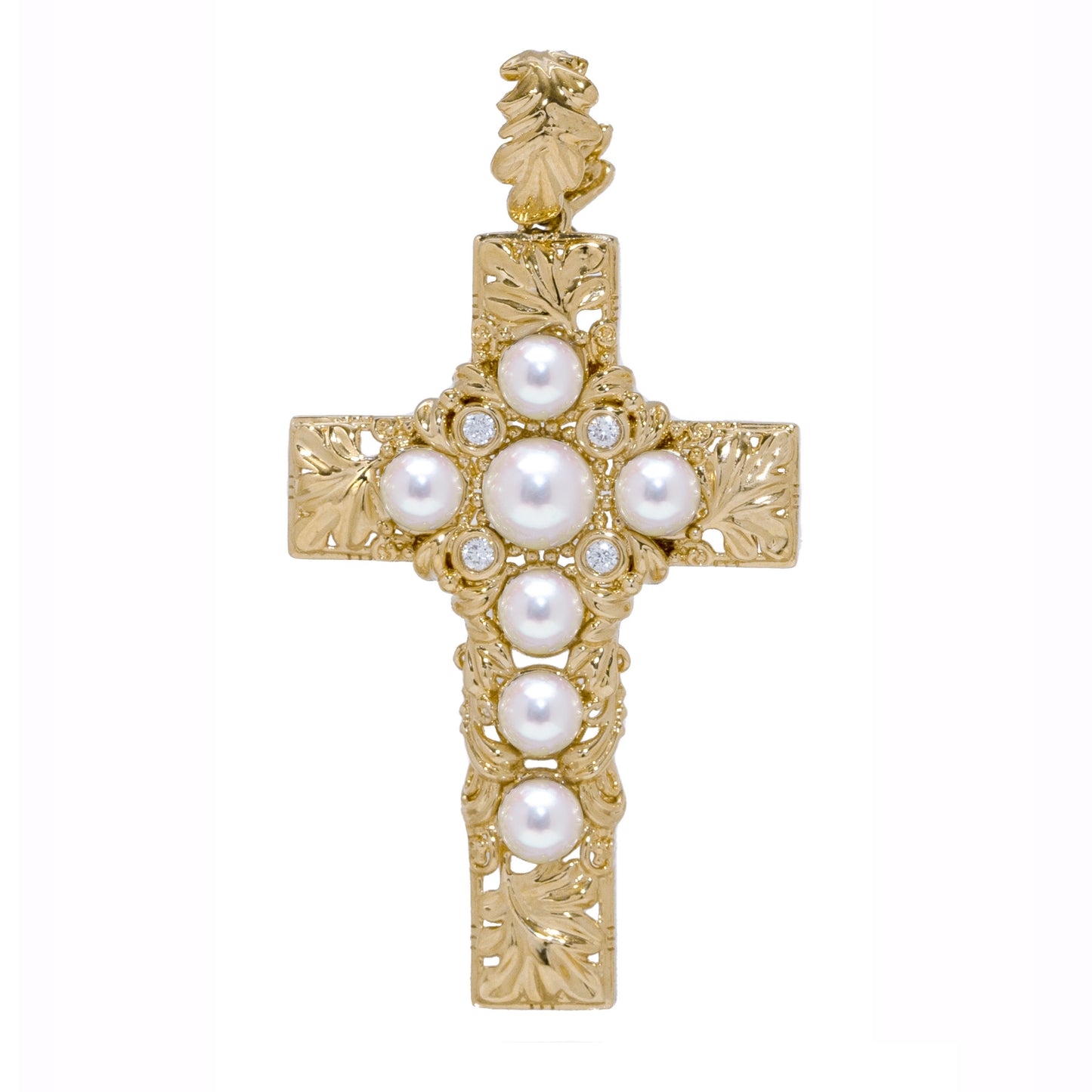 18K Gold Akoya Diamond Pendant