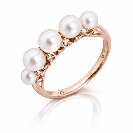 18K 玫瑰金珍珠戒指 18K Fresh Water Pearl Ring