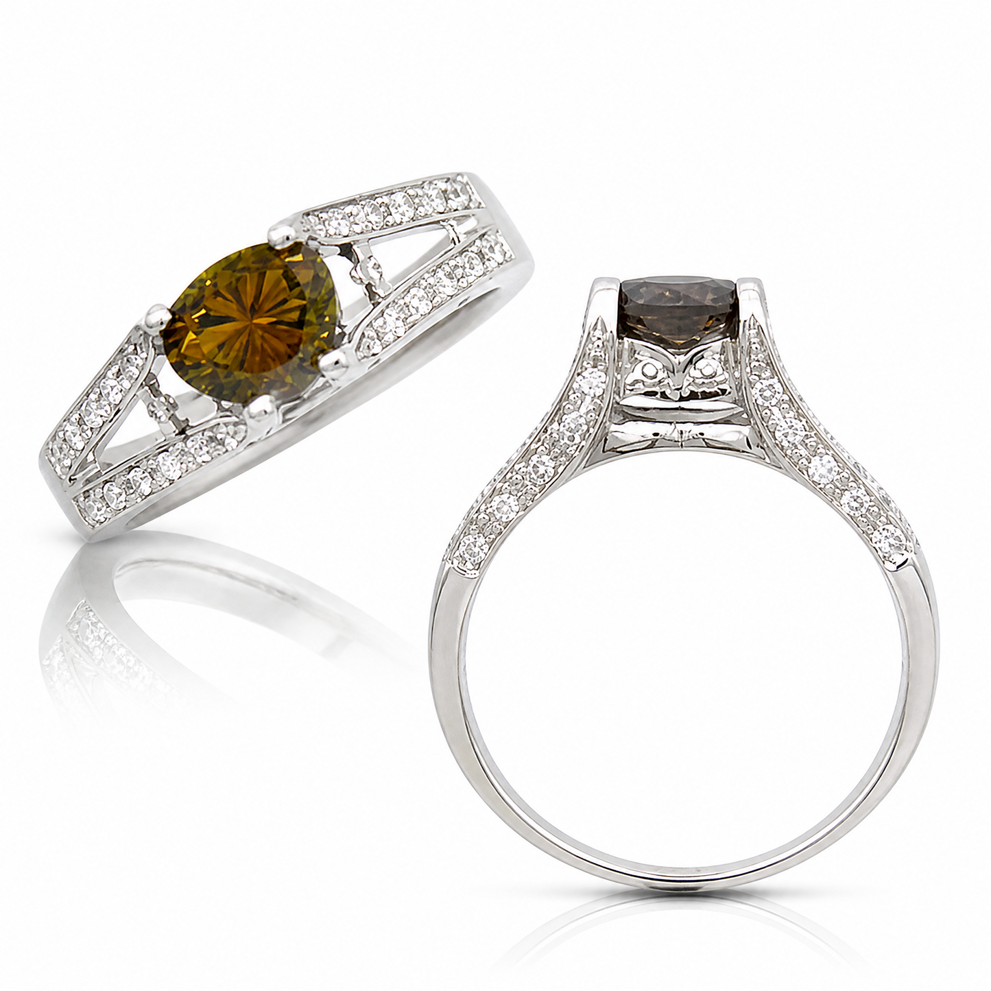 18K 白金彩鑽戒指 18K Gold Fancy Diamond Ring