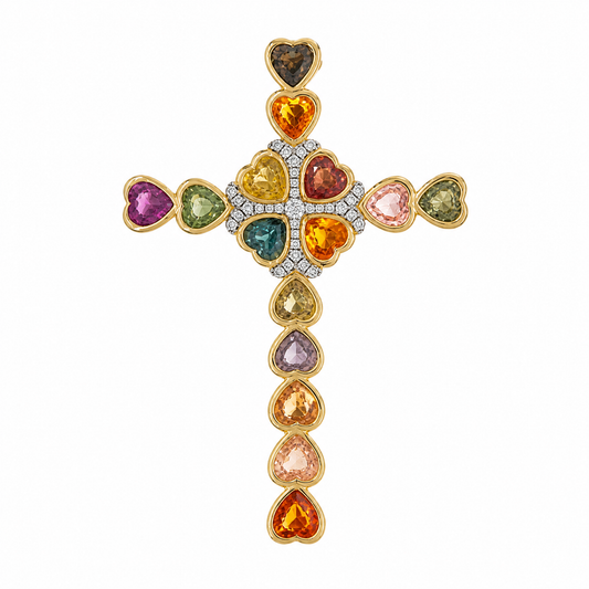 18K 彩寶石鑽石吊墜 18K Fancy Sapphire Diamond Pendant