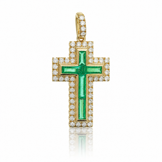 18K 祖母綠鑽石吊墜 18K Emerald Diamond Pendant