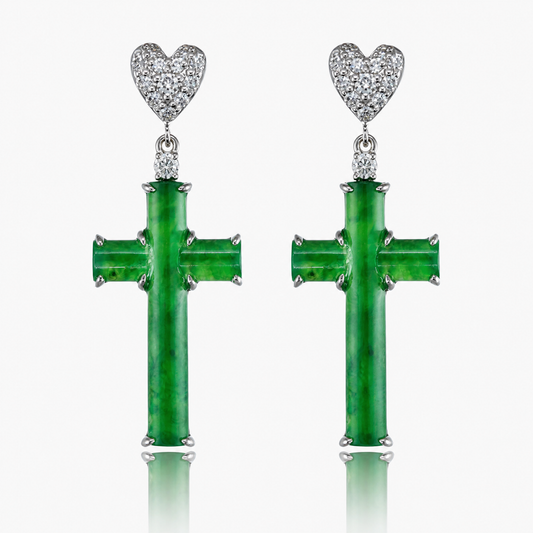 18K 翡翠鑽石耳環 18K Jade Diamond Earring