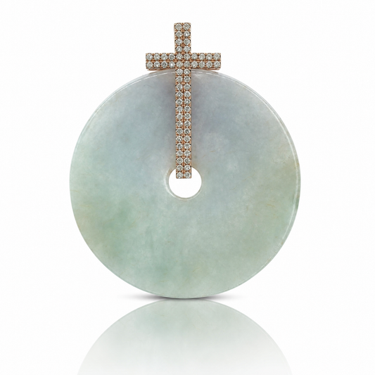 18K 翡翠鑽石吊墜 18K Jade Diamond Pendant