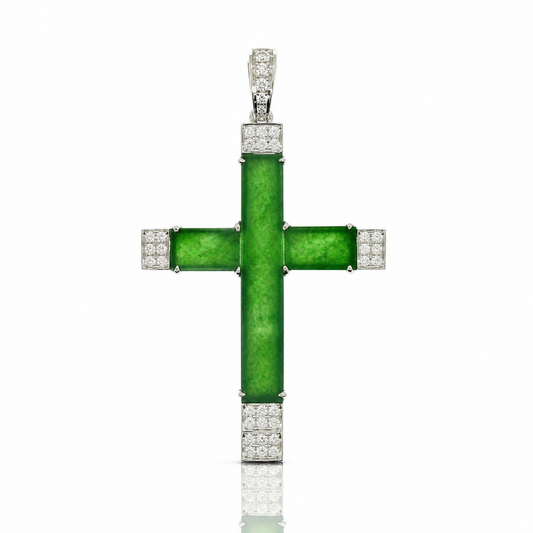 18K 翡翠鑽石吊墜 18K Jade Diamond Pendant