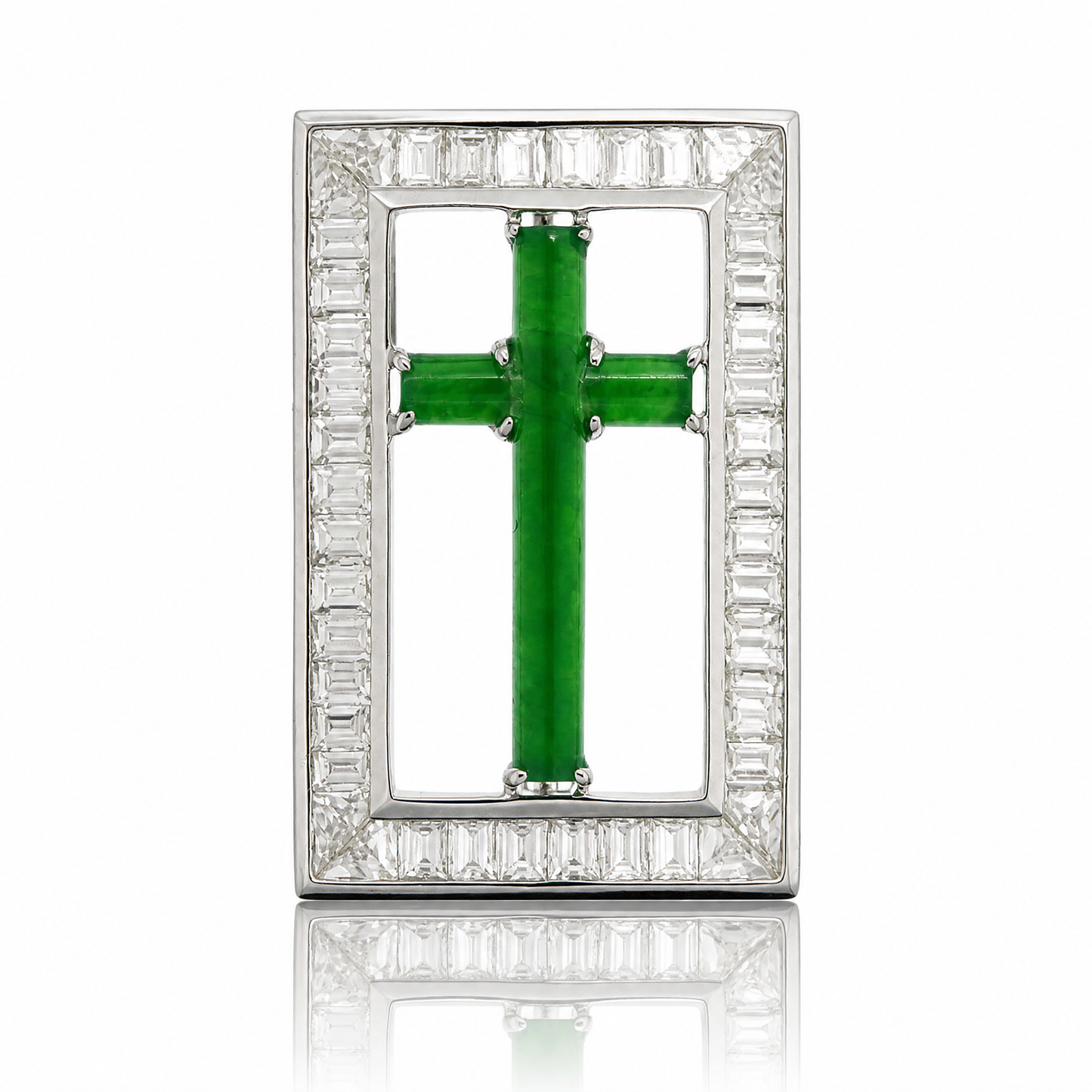 18K 翡翠鑽石吊墜 18K Jade Diamond Pendant
