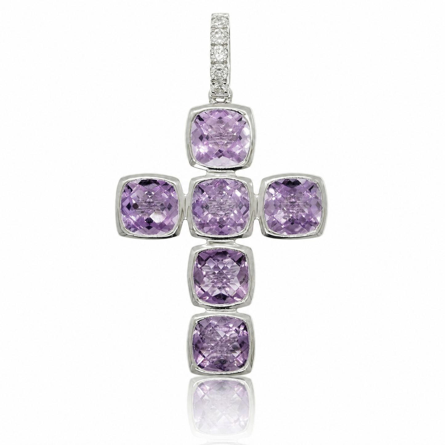 18K 紫晶鑽石吊墜 18K Amethyst Diamond Pendant