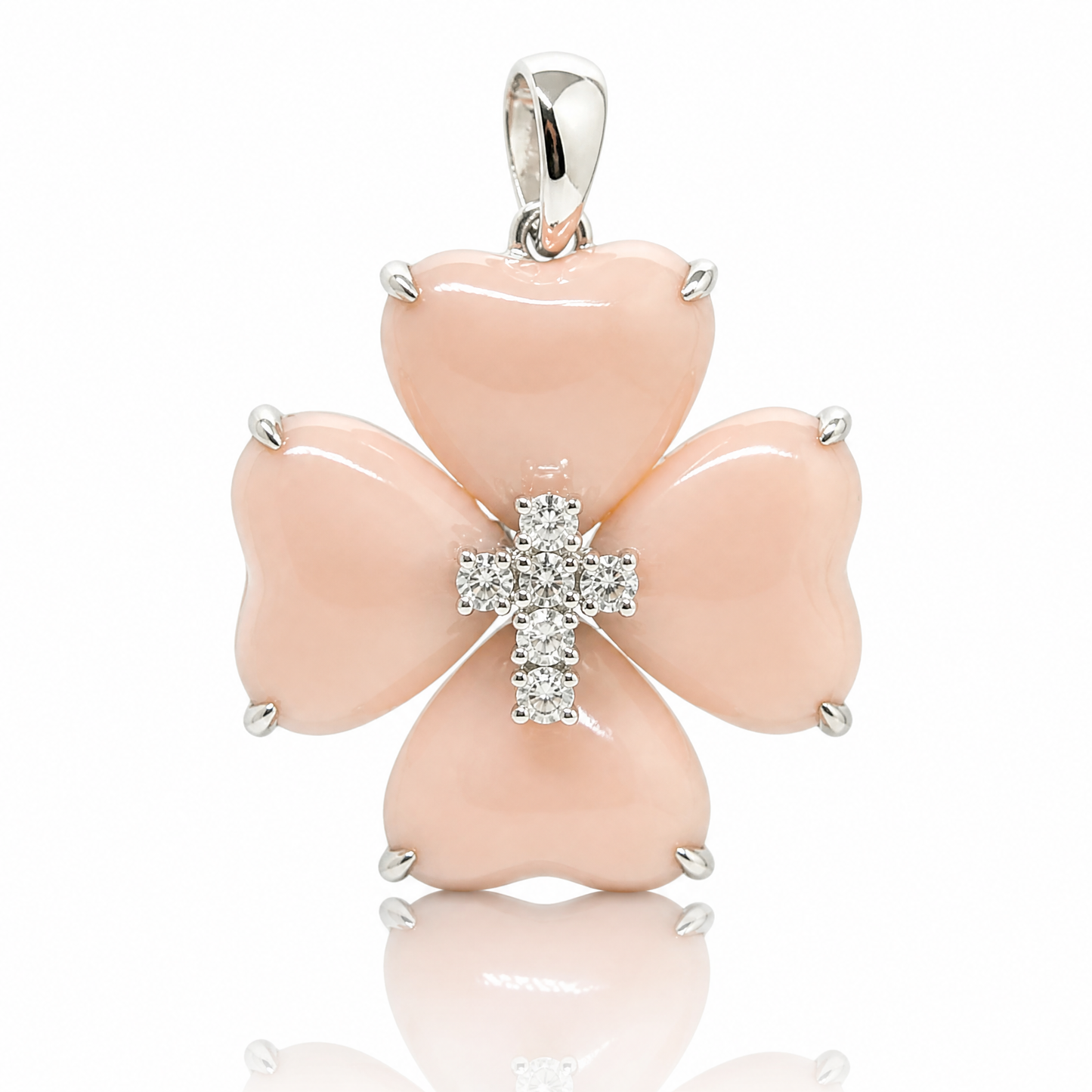 18K 珊瑚鑽石吊墜 18K Coral Diamond Pendant