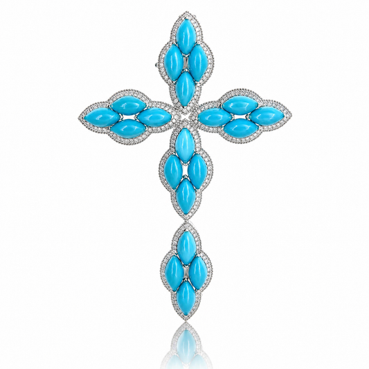 18K 綠松石鑽石吊墜 18K Turquoise Diamond Pendant