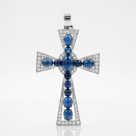 18K 藍寶石鑽石吊墜 18K Sapphire Diamond Pendant