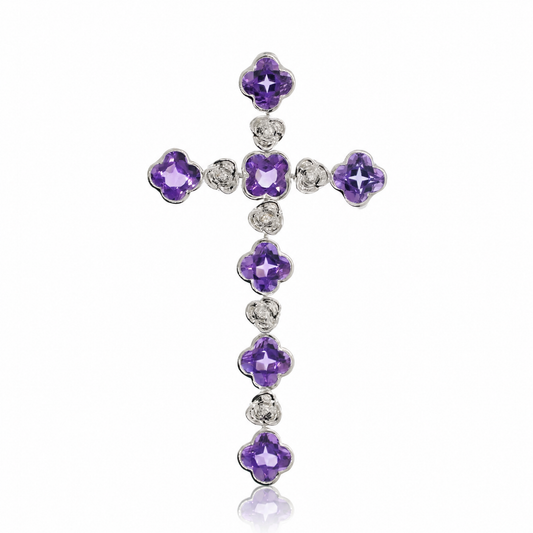 18K紫水晶鑽石吊墜 18K Amethyst Diamond Pendant