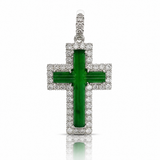 18K 翡翠鑽石吊墜 18K Jade Pendant