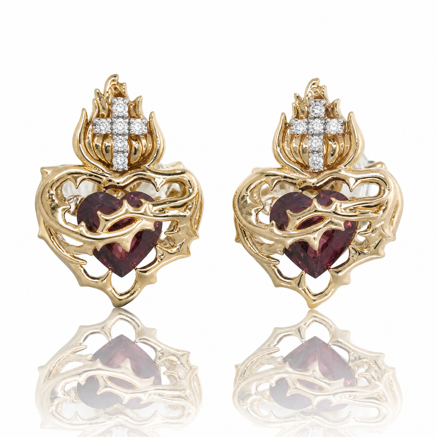 14K 藍寶石鑽石耳環 14K Sapphire Diamond Earring