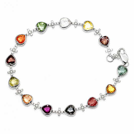 18K 彩藍寶石鑽石手鏈 18K Fancy Sapphire  Bracelet