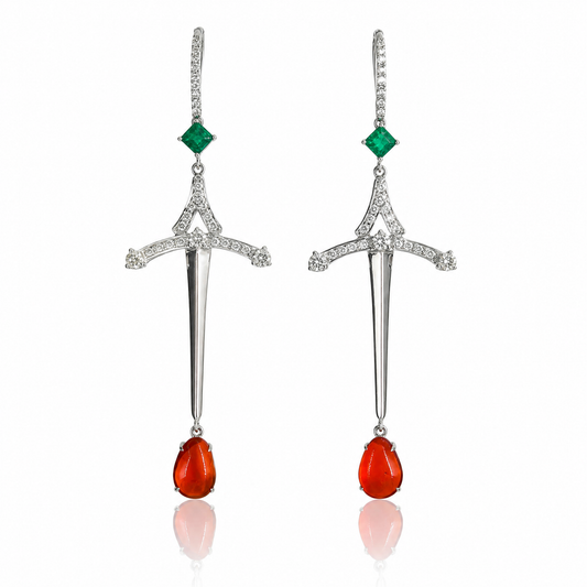 18K 蛋白石鑽石耳環 18K Opal Diamond Earring