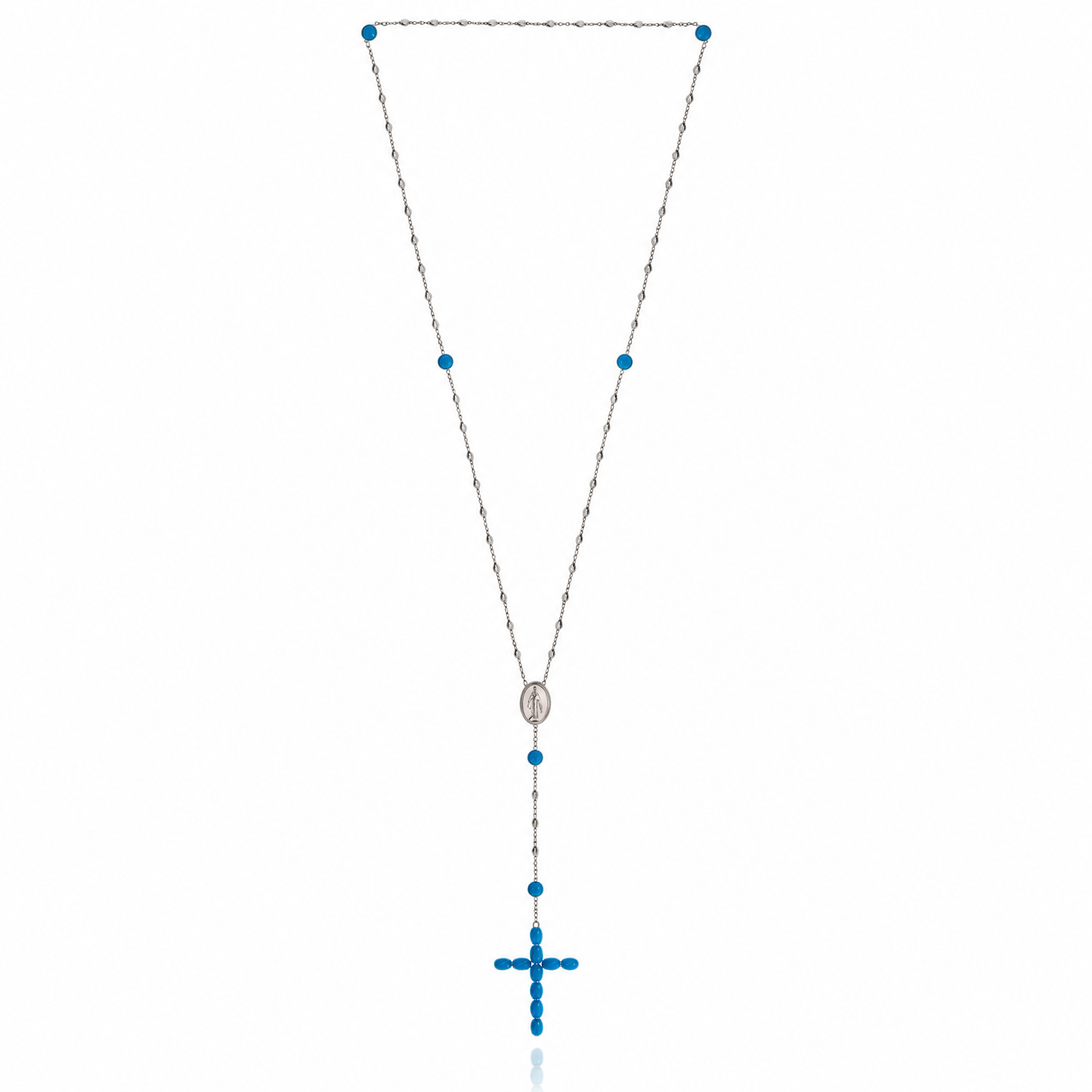 18K 松石玫瑰念珠鏈 18K Turquoise Rosary Necklace