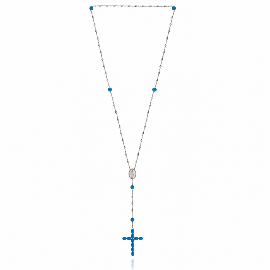 18K 松石玫瑰念珠鏈 18K Turquoise Rosary Necklace