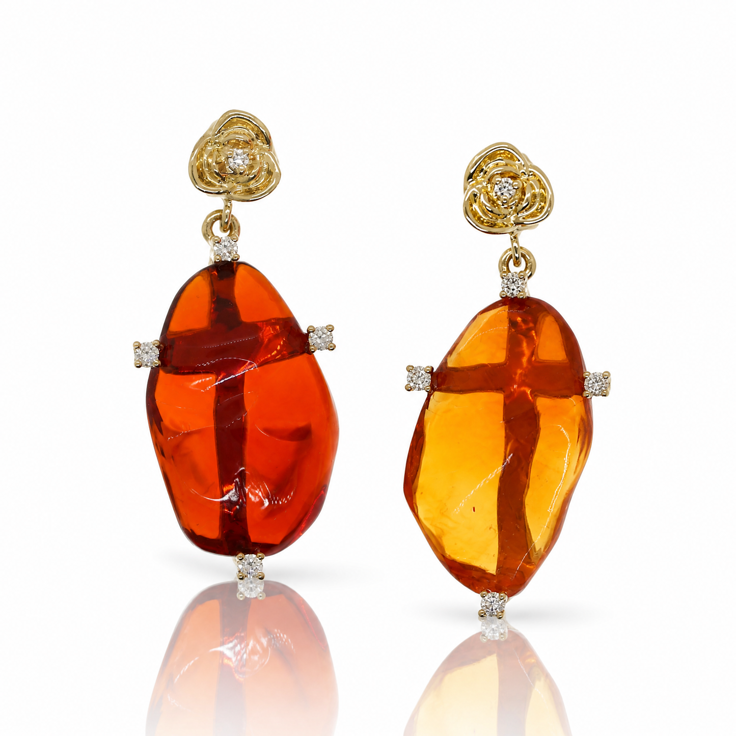 18K 火紅蛋白石耳環 18K Fire Opal Earring