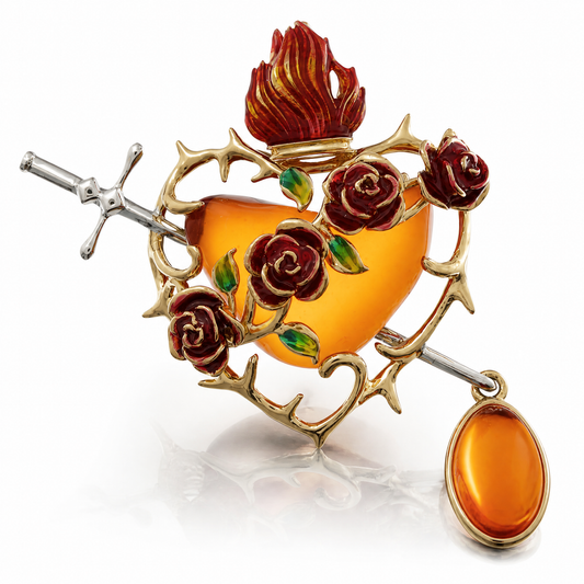 18K 火紅蛋白石吊墜 18K Fire Opal Pendant