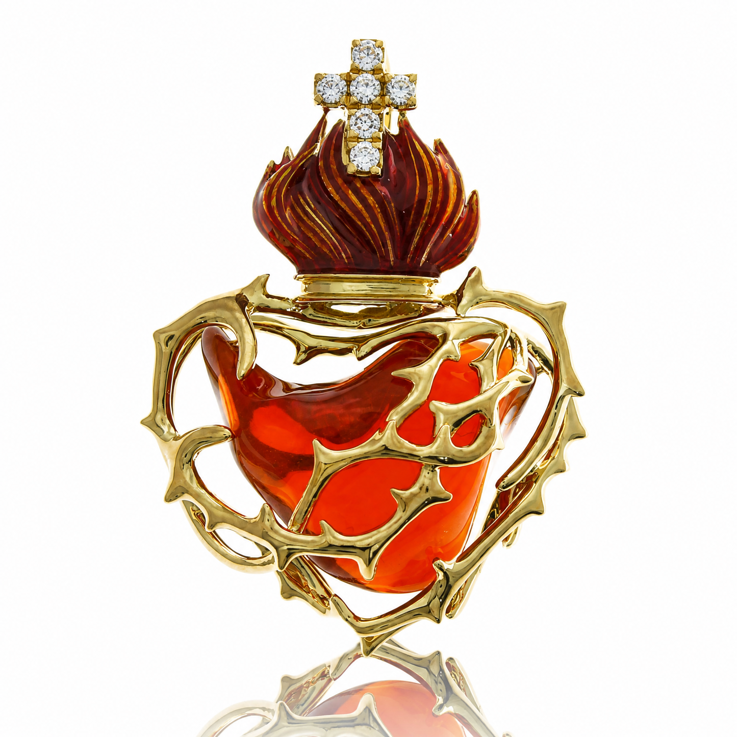 18K 火紅蛋白石吊墜 18K Fire Opal Pendant