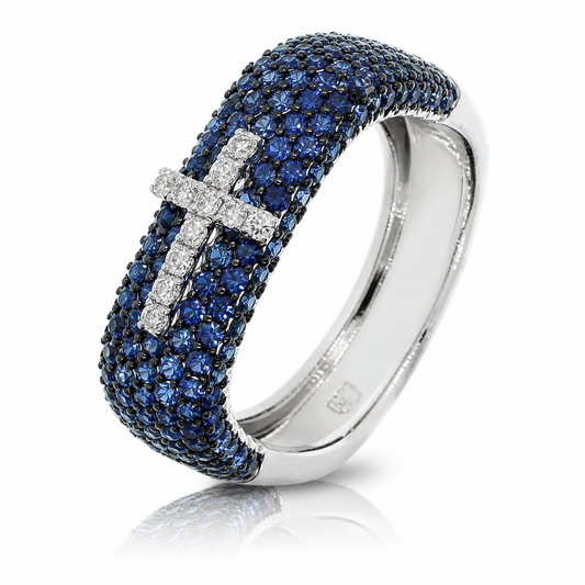 18K 藍寶鑽石戒指 18K Sapphire and Diamond Ring