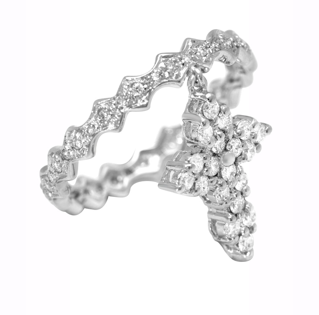 18K 白金鑽石戒指