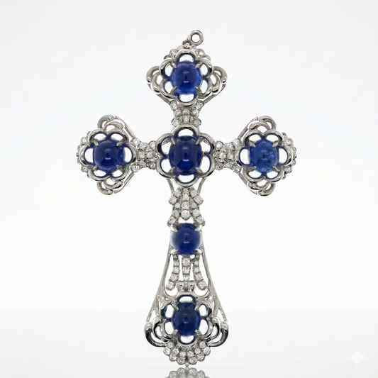 18K 藍寶石鑽石吊墜 18K Sapphire and Diamond Pendant