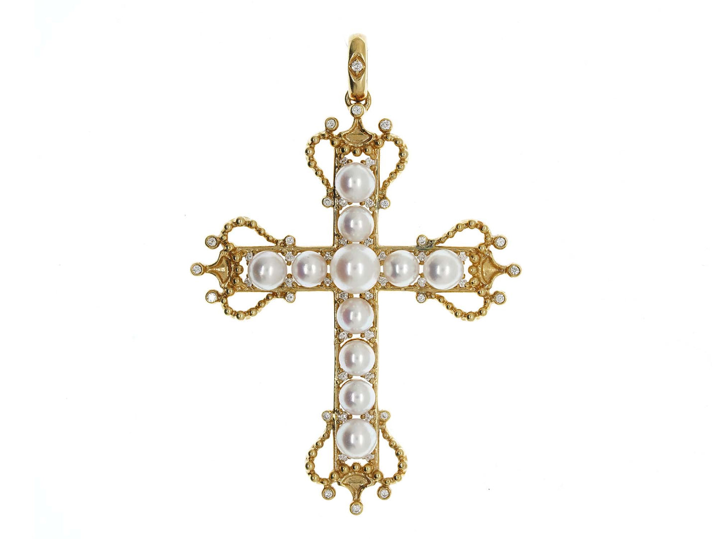 18Yellow Gold Pearl Diamond Pendant