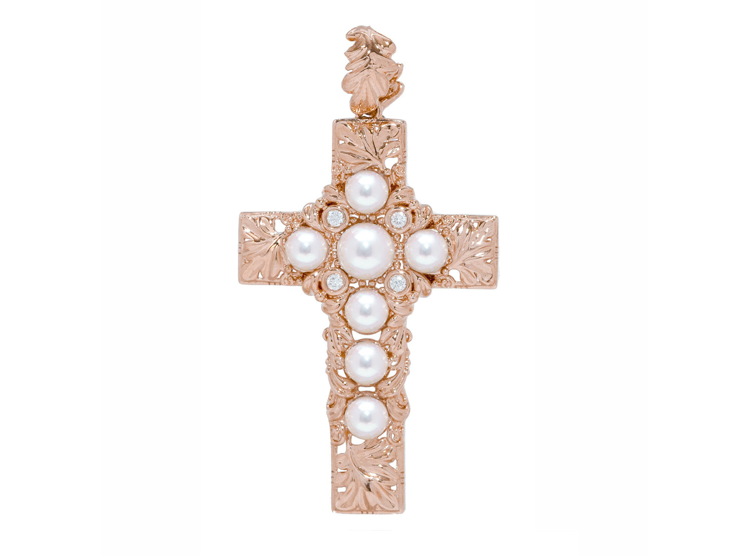 18K Gold Akoya Diamond Pendant