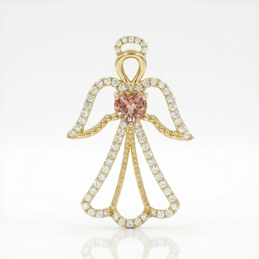 18K 彩寶鑽石天使吊咀 18K Fancy Sapphire Diamond Angel Pendant