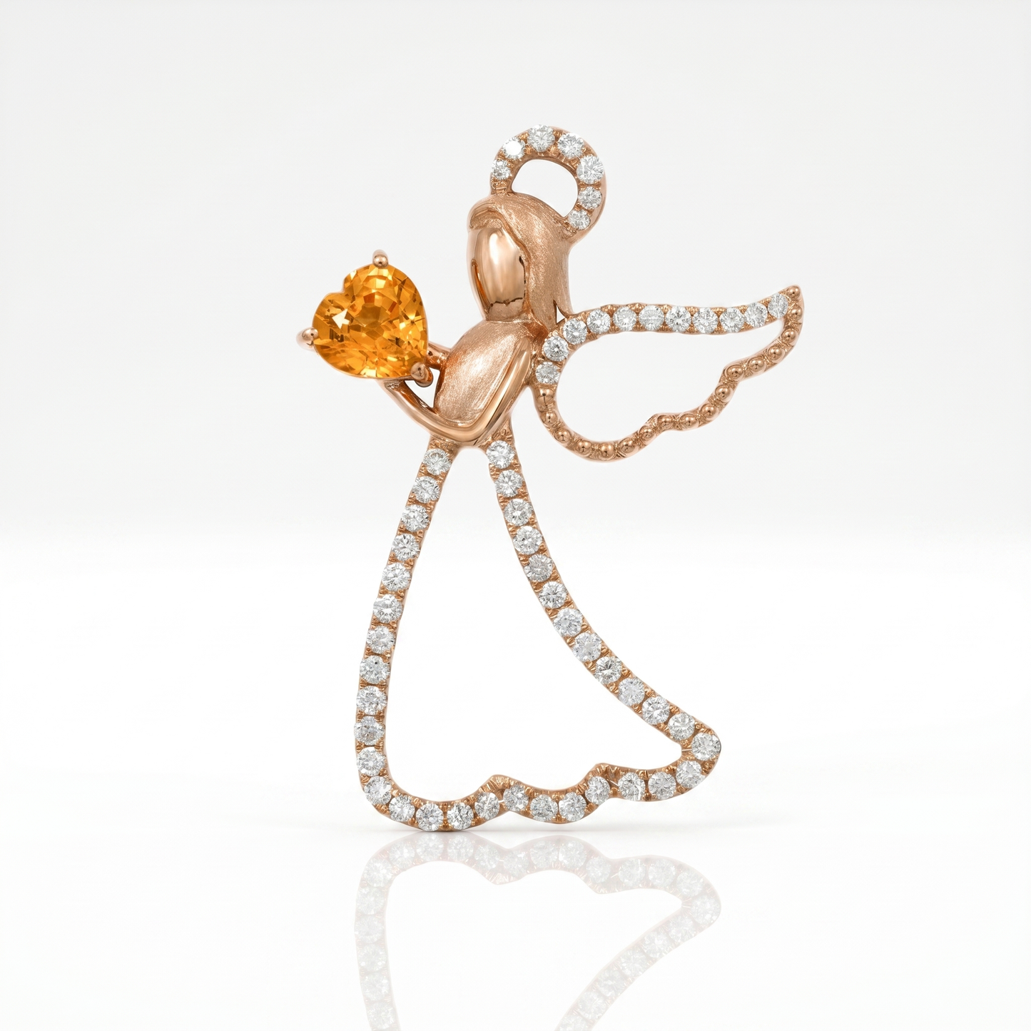 18K 彩藍寶吊墜 18K Orange Sapphire Pendant