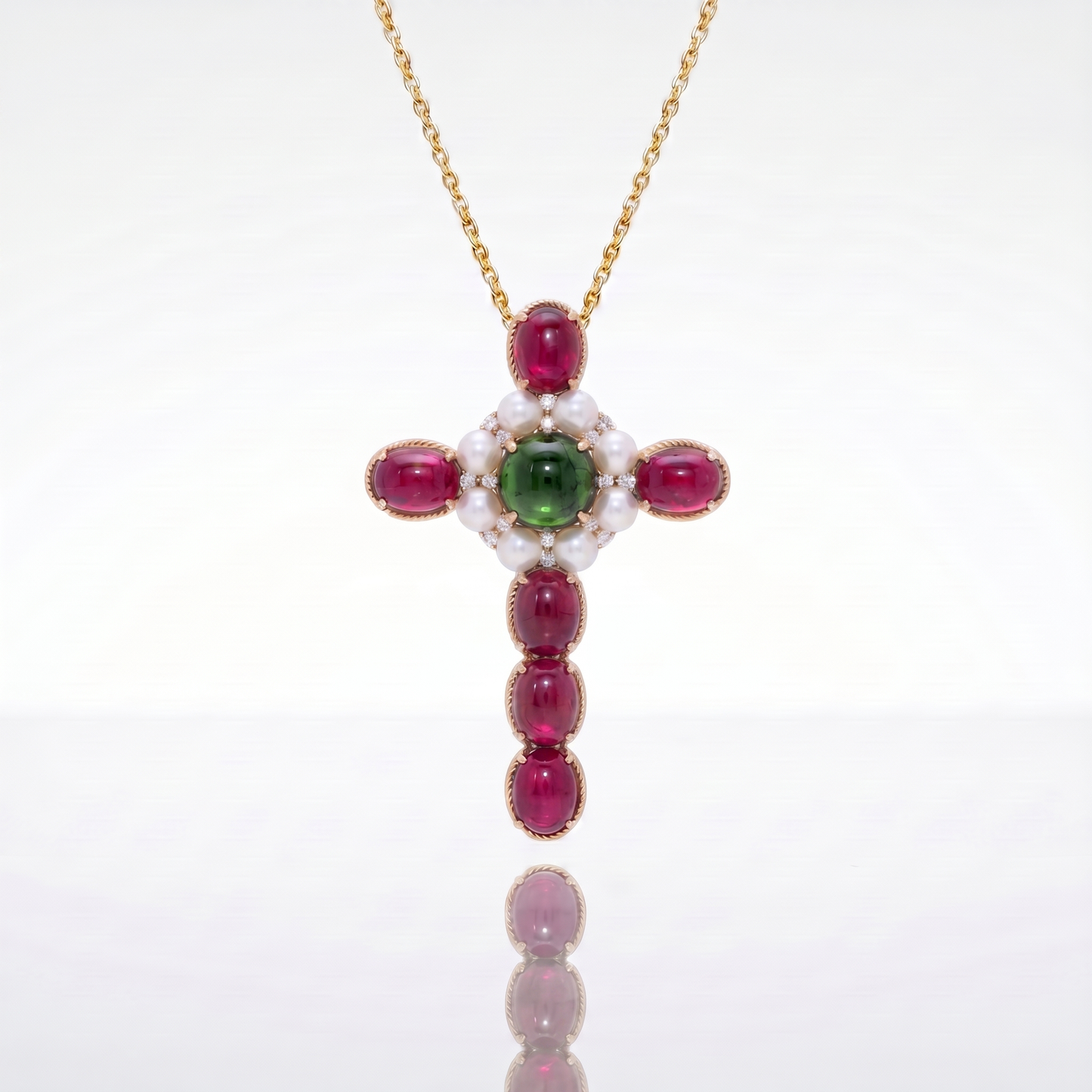 日本珠紅碧璽吊墜 Akoya Rubellite Pendant