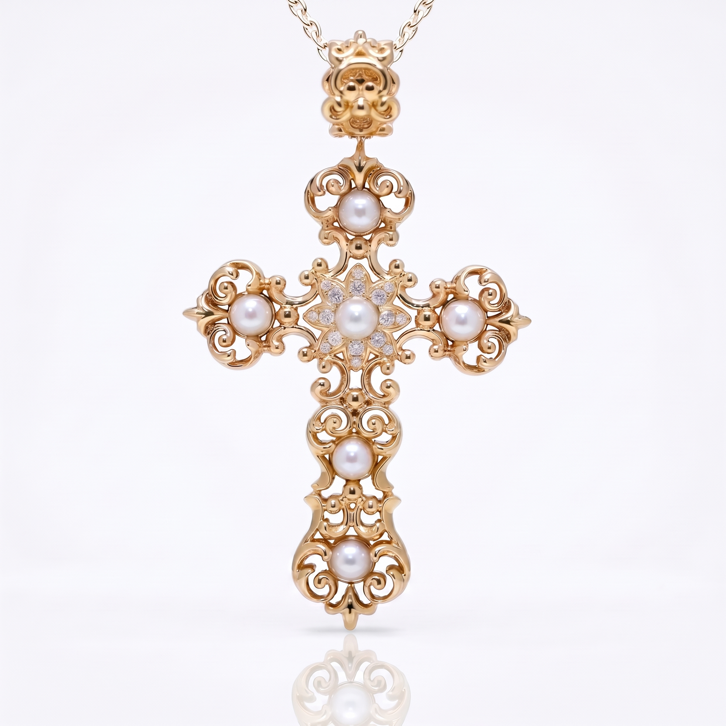 18K金珍珠鑽石吊墜 18K Pearl and Diamond Pendant