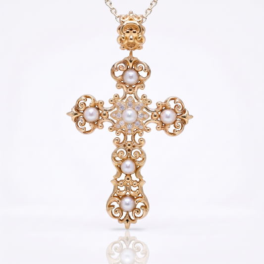 18K金珍珠鑽石吊墜 18K Pearl and Diamond Pendant