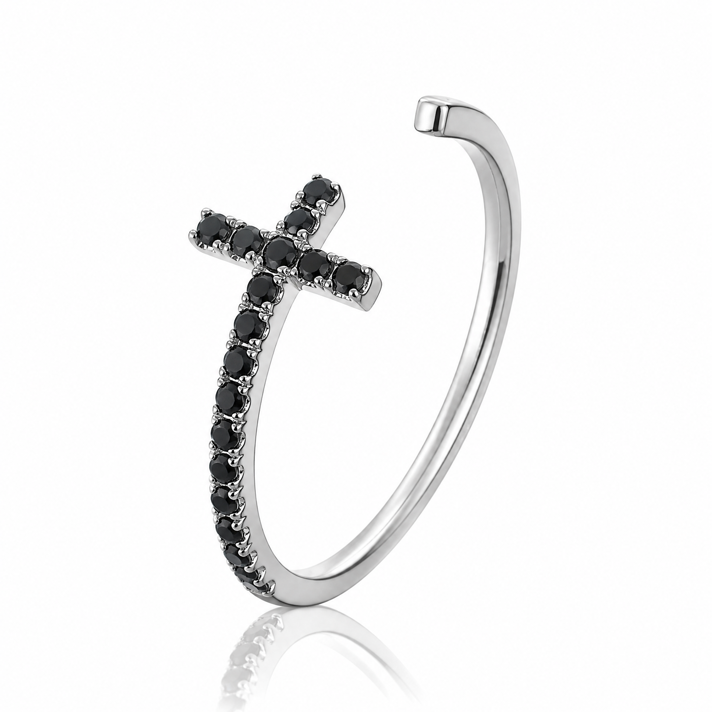 18K 黑鑽套裝戒指 18K Black Diamond Set Ring