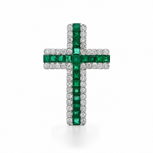 18K 祖母綠鑽石吊墜 18K Emerald Diamond Pendant