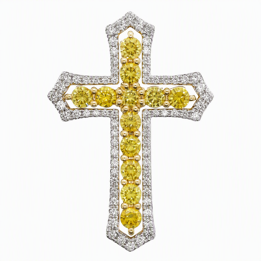 18K 黃白鑽石組合吊墜 18K Yellow White Diamond Set Pendant