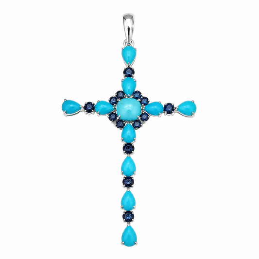 18K 綠松石藍寶石吊墜 18K Turquoise Sapphire Pendant